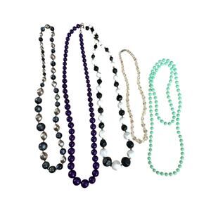Vintage Beaded Statement Necklaces Mixed Lot Mid Century Bold Retro Timeless AB